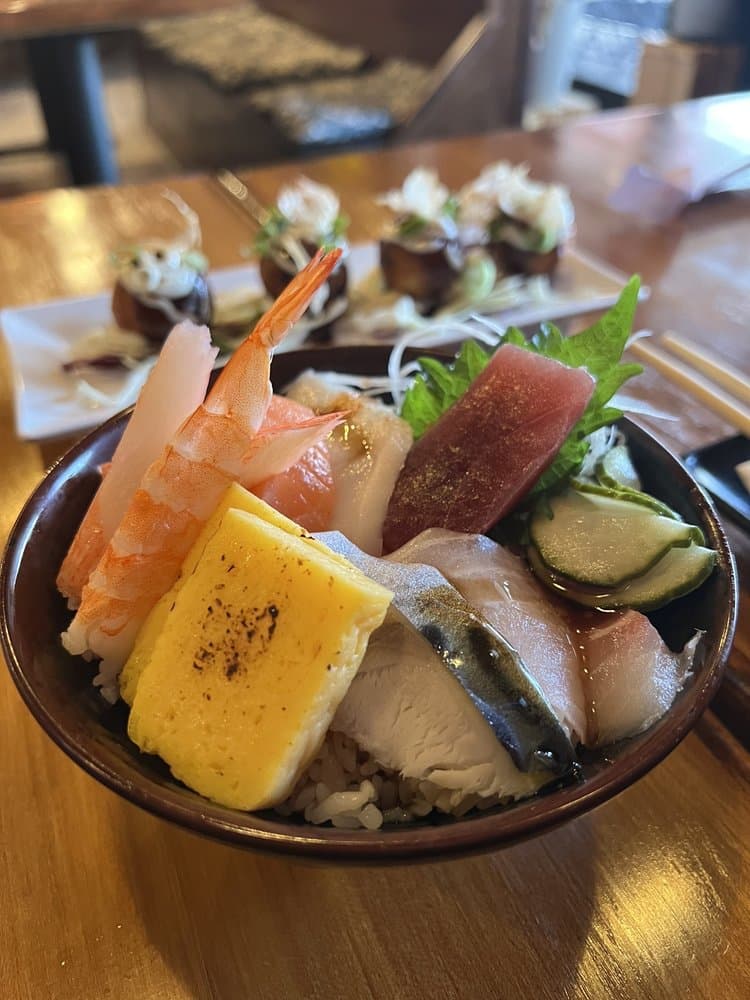Chirashi assortment served at Fukuoka Sushi Bar & Grill